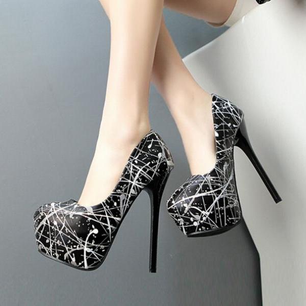 black platform shoes with laces